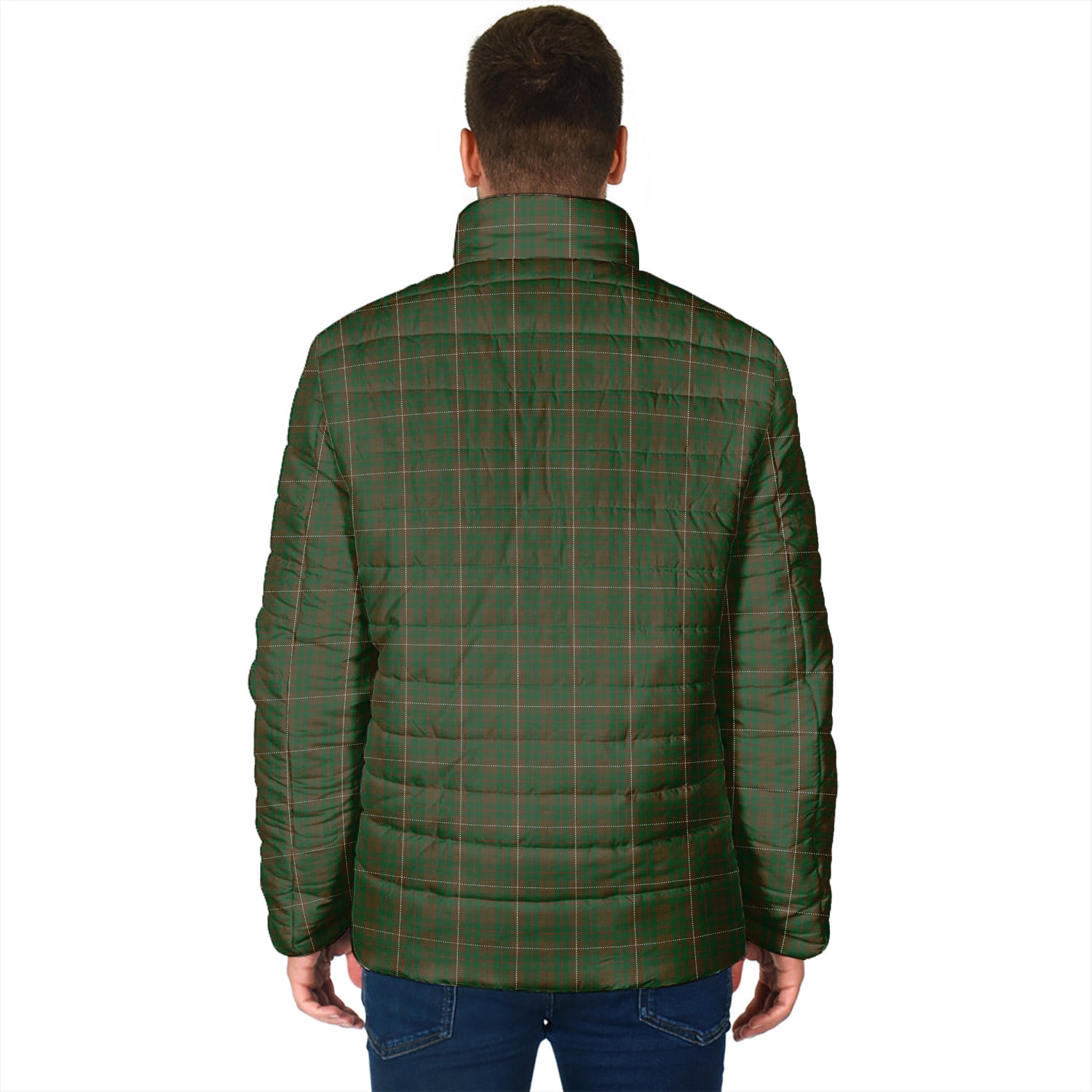 MacKinnon Hunting Tartan Padded Jacket with Family Crest - Tartan Vibes Clothing