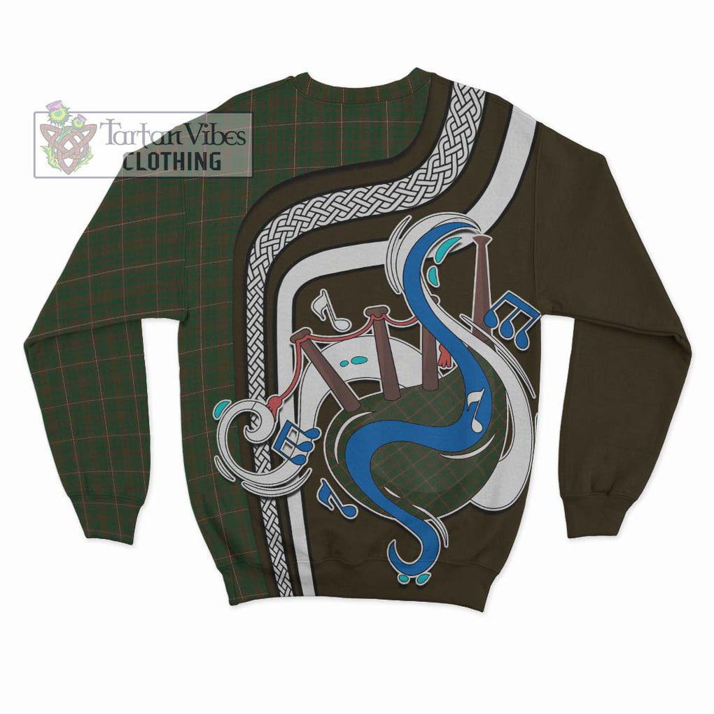 Tartan Vibes Clothing MacKinnon Hunting Tartan Sweatshirt with Epic Bagpipe Style