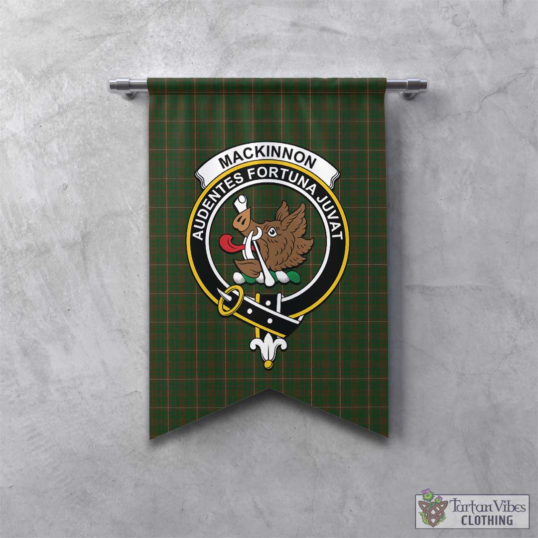 Tartan Vibes Clothing MacKinnon Hunting Tartan Gonfalon, Tartan Banner with Family Crest