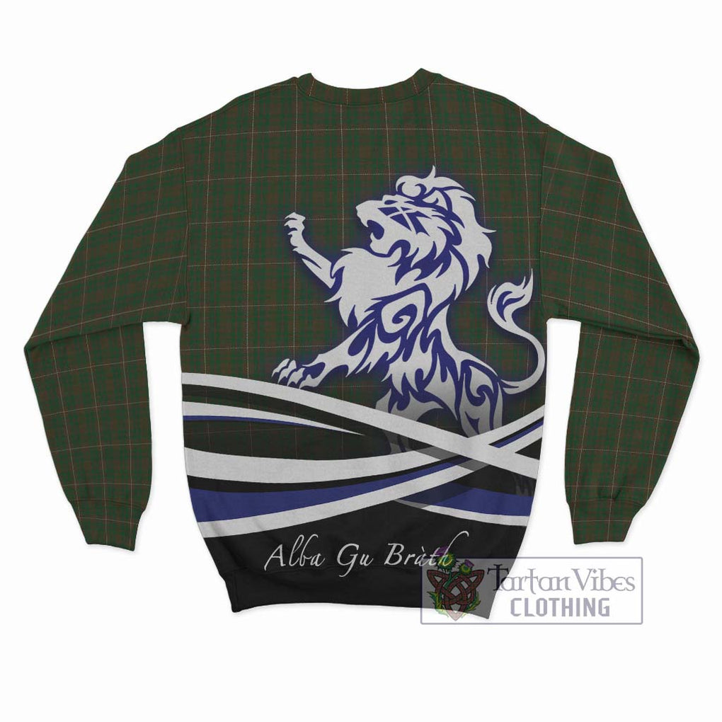 MacKinnon Hunting Tartan Sweatshirt with Alba Gu Brath Regal Lion Emblem - Tartanvibesclothing Shop