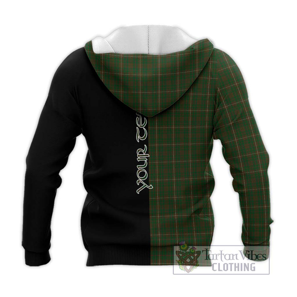 MacKinnon Hunting Tartan Knitted Hoodie with Family Crest and Half Of Me Style - Tartanvibesclothing Shop