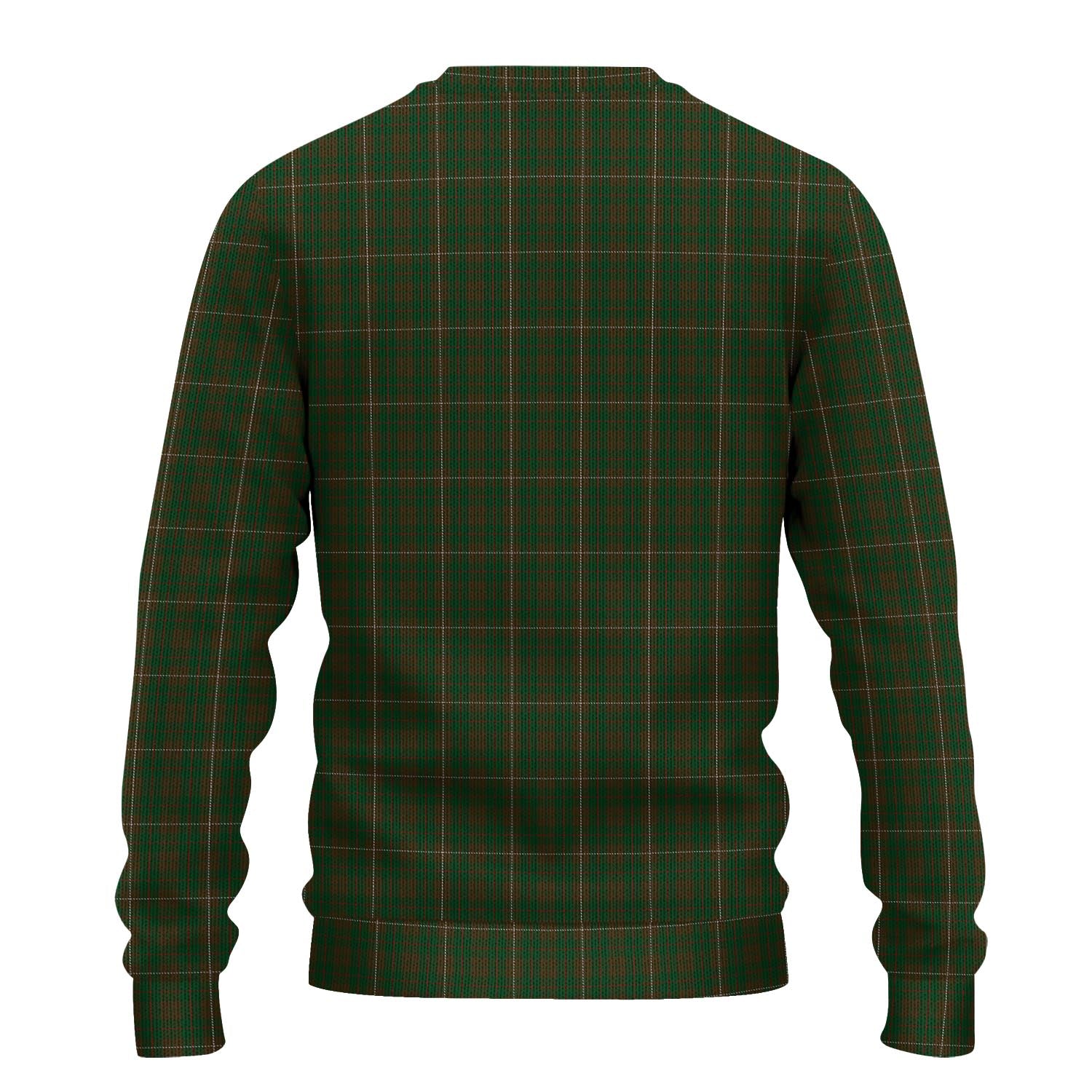 MacKinnon Hunting Tartan Knitted Sweater with Family Crest - Tartanvibesclothing