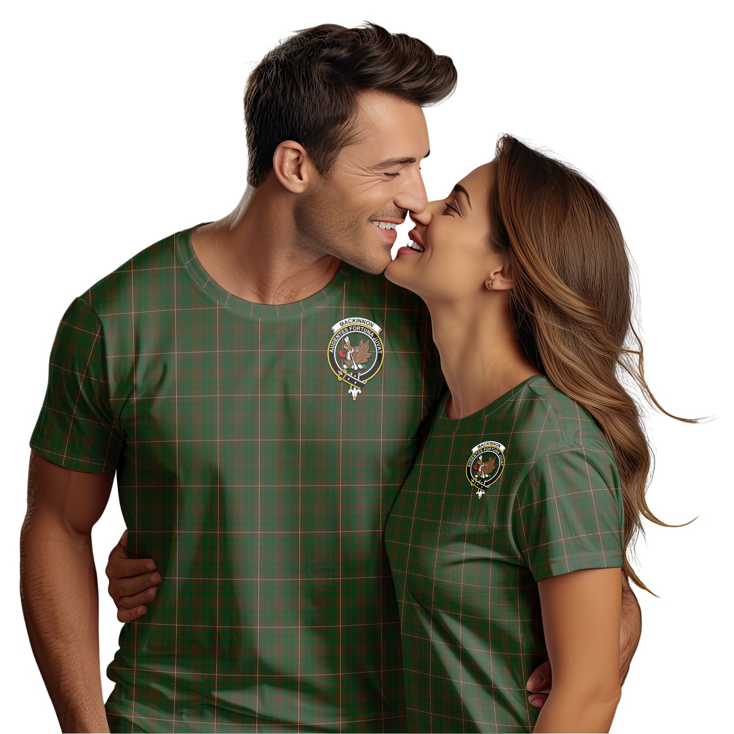 MacKinnon Hunting Tartan T-Shirt with Family Crest - Tartan Vibes Clothing