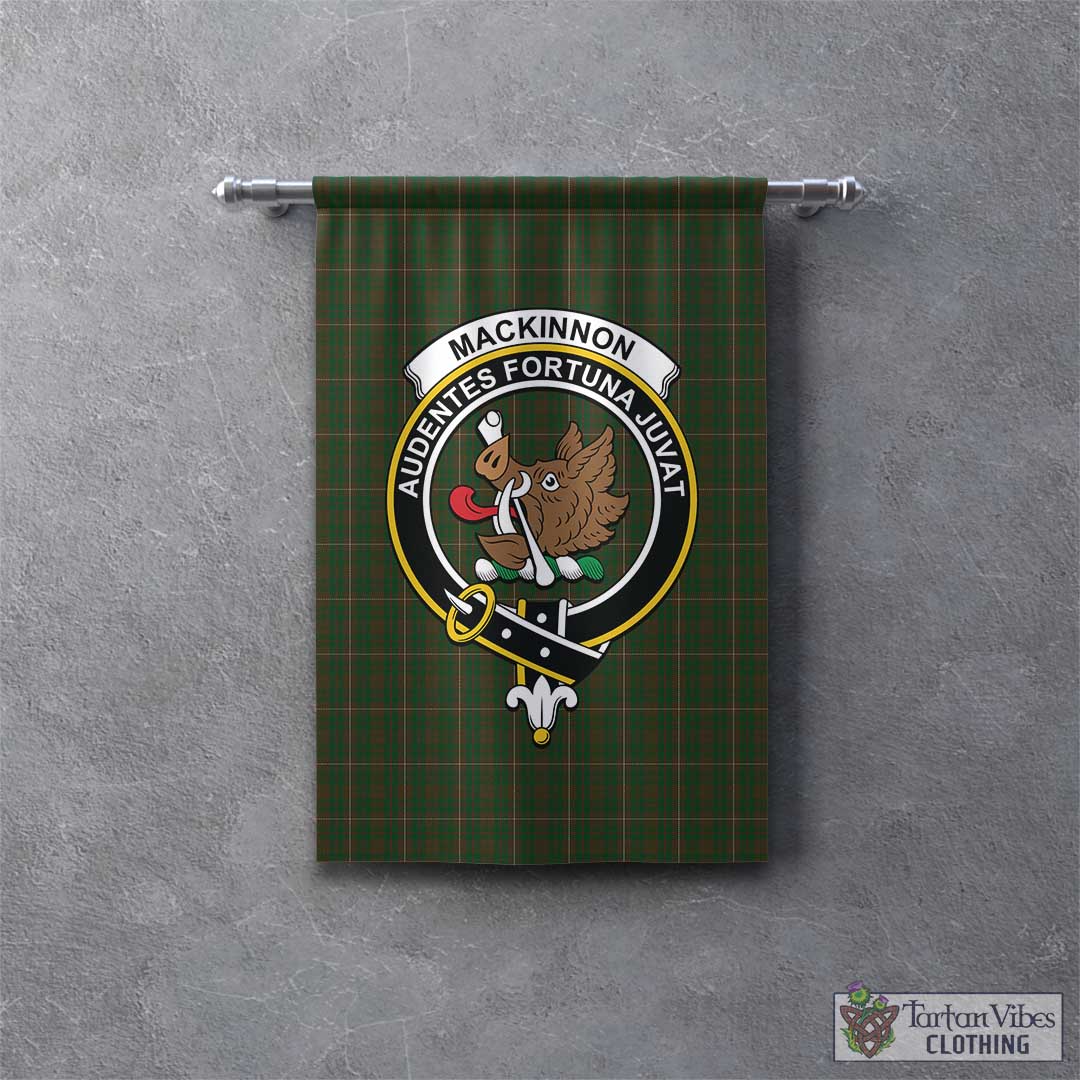 Tartan Vibes Clothing MacKinnon Hunting Tartan Gonfalon, Tartan Banner with Family Crest