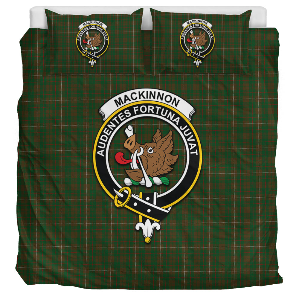 MacKinnon Hunting Tartan Bedding Set with Family Crest UK Bedding Set UK Super King 104*94 inch - Tartan Vibes Clothing