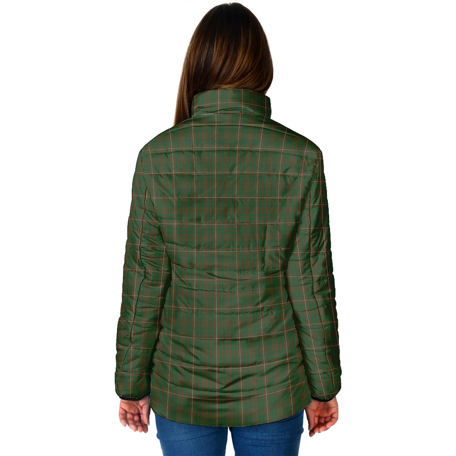 MacKinnon Hunting Tartan Padded Jacket with Family Crest - Tartan Vibes Clothing