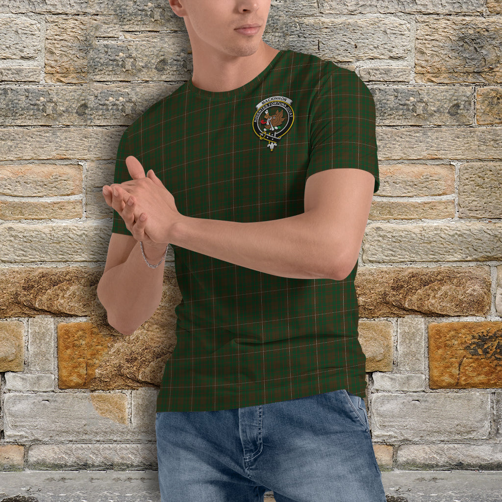 MacKinnon Hunting Tartan T-Shirt with Family Crest - Tartan Vibes Clothing