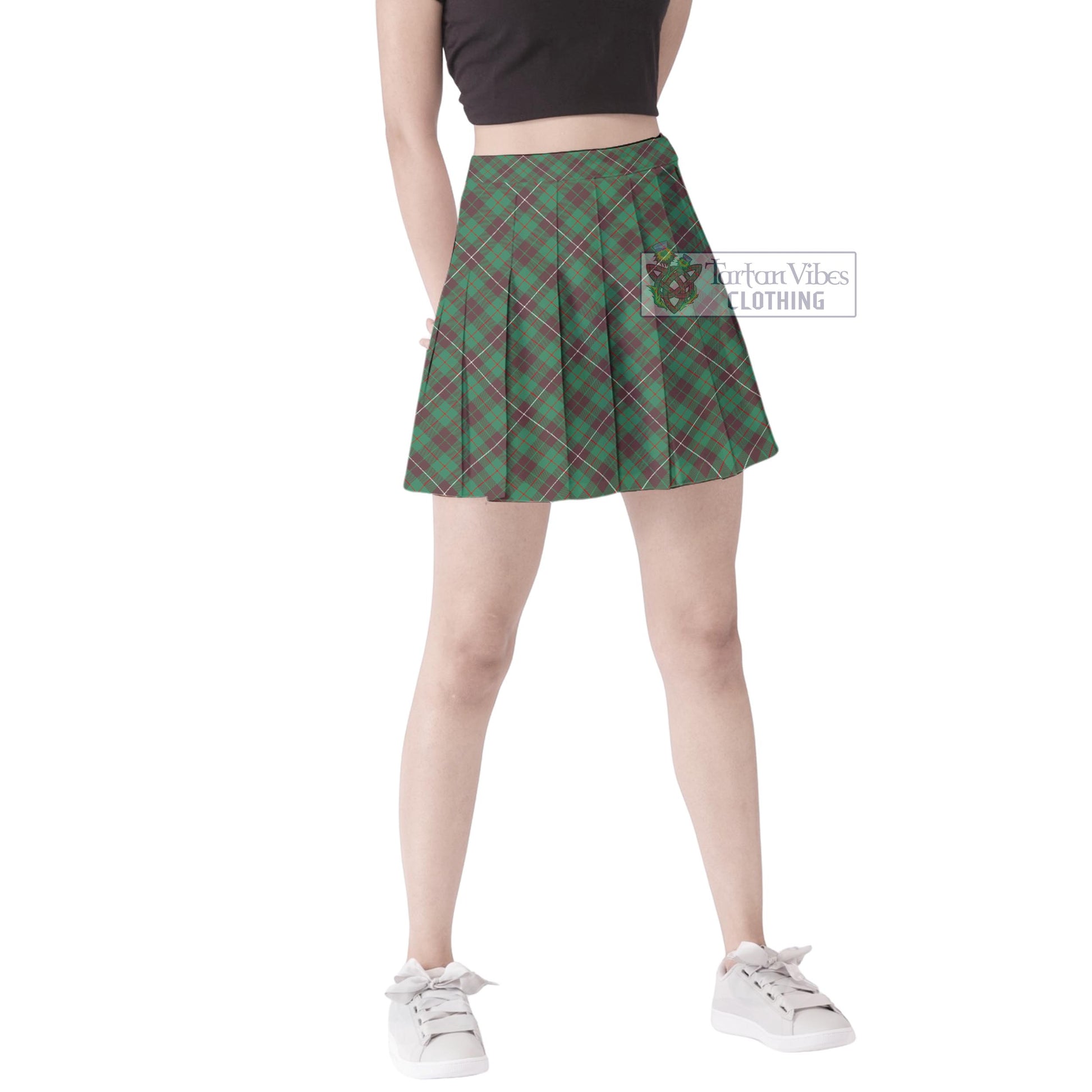 Tartan Vibes Clothing MacKinnon Hunting Ancient Tartan Women's Plated Mini Skirt