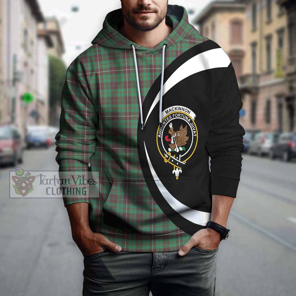 Tartan Vibes Clothing MacKinnon Hunting Ancient Tartan Hoodie with Family Crest Circle Style