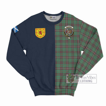 MacKinnon Hunting Ancient Tartan Sweatshirt Alba with Scottish Lion Royal Arm Half Style