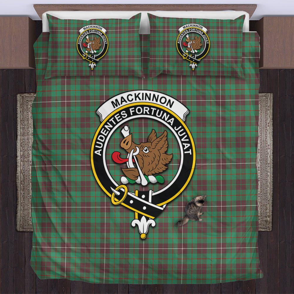 MacKinnon Hunting Ancient Tartan Bedding Set with Family Crest US Bedding Set - Tartan Vibes Clothing