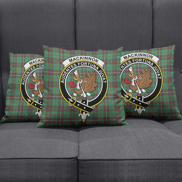 MacKinnon Hunting Ancient Tartan Pillow Cover with Family Crest