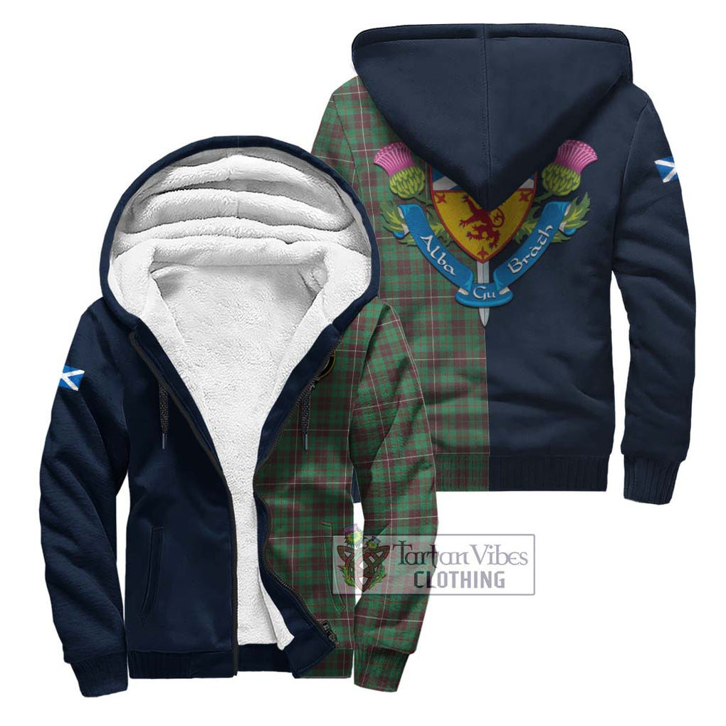 Tartan Vibes Clothing MacKinnon Hunting Ancient Tartan Sherpa Hoodie with Scottish Lion Royal Arm Half Style