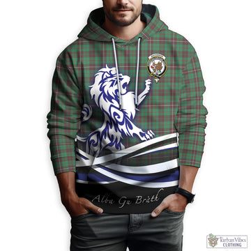 MacKinnon Hunting Ancient Tartan Hoodie with Alba Gu Brath Regal Lion Emblem