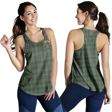 MacKinnon Hunting Ancient Tartan Women Racerback Tanks with Family Crest