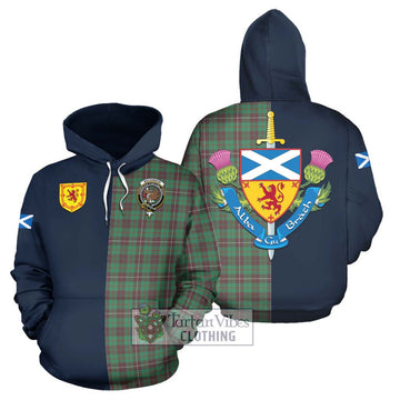 MacKinnon Hunting Ancient Tartan Hoodie Alba with Scottish Lion Royal Arm Half Style