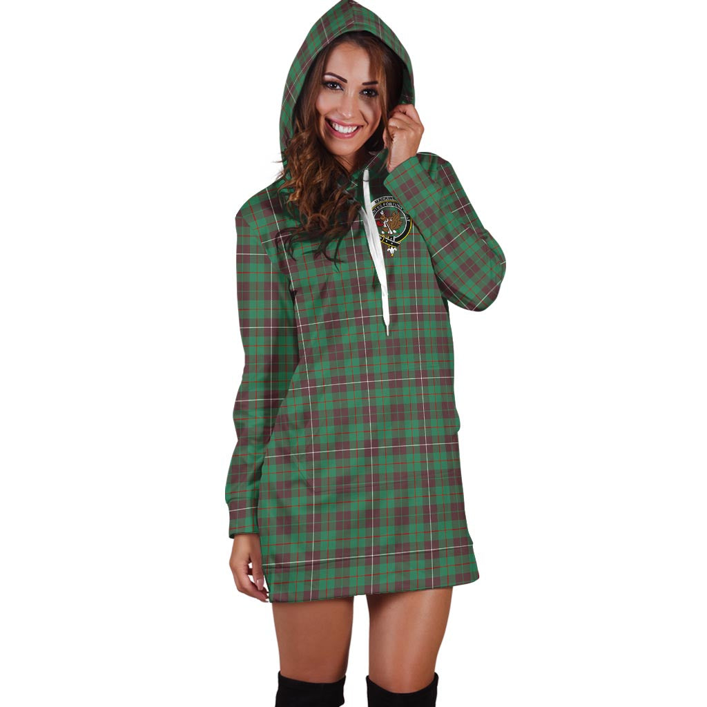 MacKinnon Hunting Ancient Tartan Hoodie Dress with Family Crest - Tartan Vibes Clothing