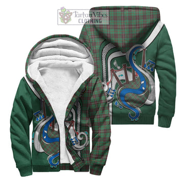 MacKinnon Hunting Ancient Tartan Sherpa Hoodie with Epic Bagpipe Style