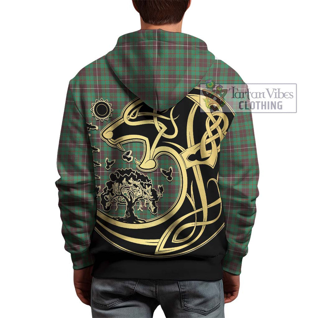 MacKinnon Hunting Ancient Tartan Hoodie with Family Crest Celtic Wolf Style - Tartan Vibes Clothing