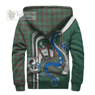 MacKinnon Hunting Ancient Tartan Sherpa Hoodie with Epic Bagpipe Style