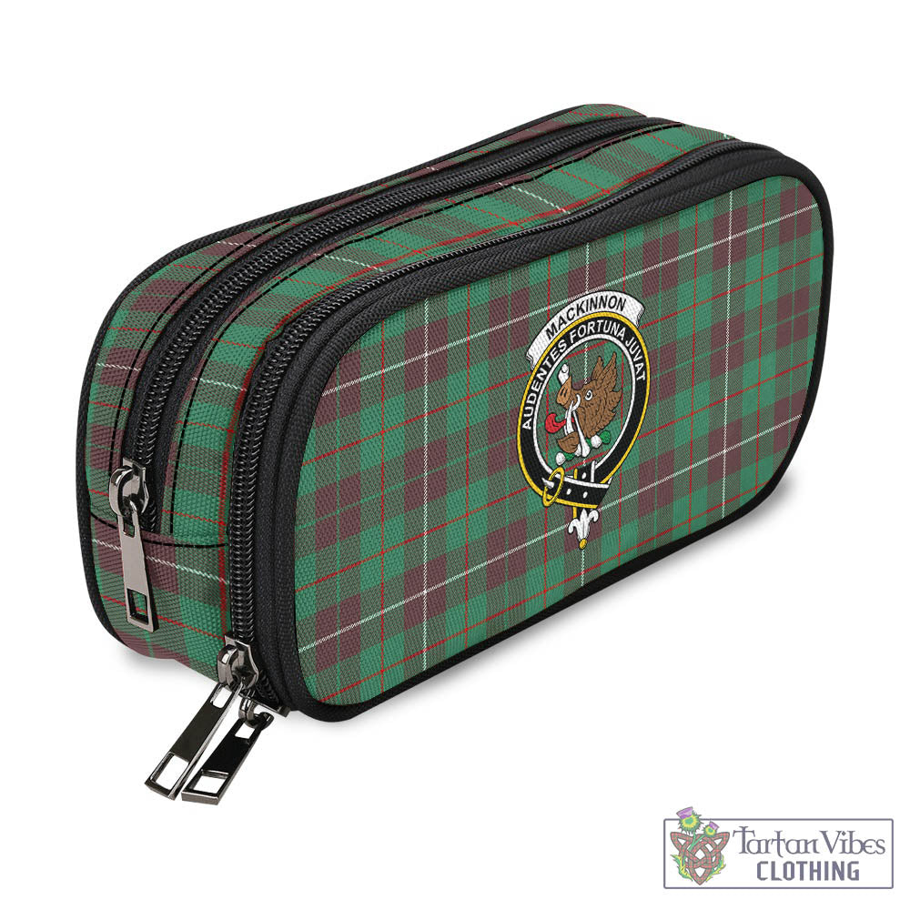 Tartan Vibes Clothing MacKinnon Hunting Ancient Tartan Pen and Pencil Case with Family Crest