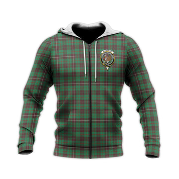 MacKinnon Hunting Ancient Tartan Knitted Hoodie with Family Crest