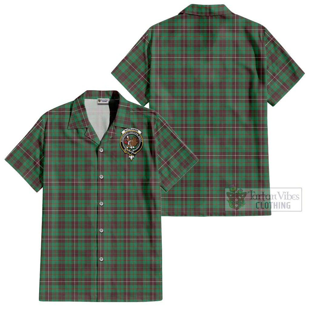 MacKinnon Hunting Ancient Tartan Cotton Hawaiian Shirt with Family Crest Kid - Tartan Vibes Clothing