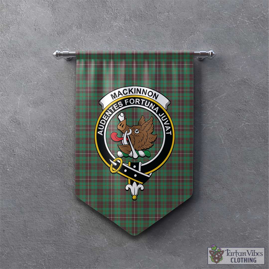 Tartan Vibes Clothing MacKinnon Hunting Ancient Tartan Gonfalon, Tartan Banner with Family Crest