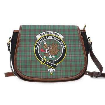 MacKinnon Hunting Ancient Tartan Saddle Bag with Family Crest