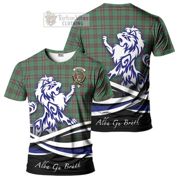 MacKinnon Hunting Ancient Tartan Cotton T-shirt with Alba Gu Brath Regal Lion Emblem