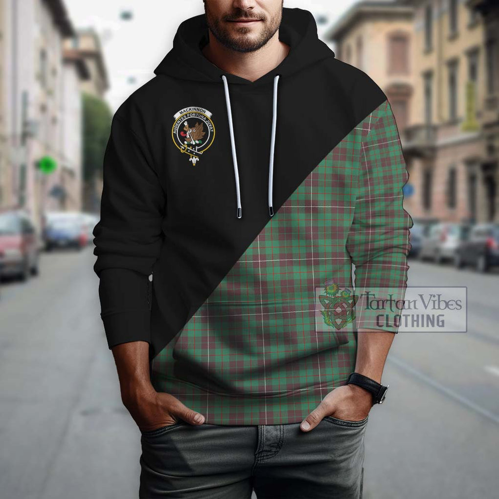 MacKinnon Hunting Ancient Tartan Hoodie with Family Crest and Military Logo Style - Tartanvibesclothing Shop