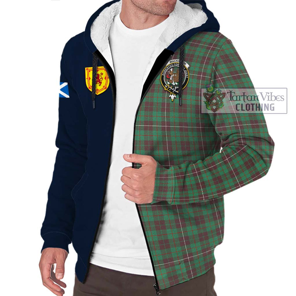 Tartan Vibes Clothing MacKinnon Hunting Ancient Tartan Sherpa Hoodie with Scottish Lion Royal Arm Half Style