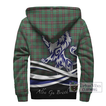 MacKinnon Hunting Ancient Tartan Sherpa Hoodie with Alba Gu Brath Regal Lion Emblem