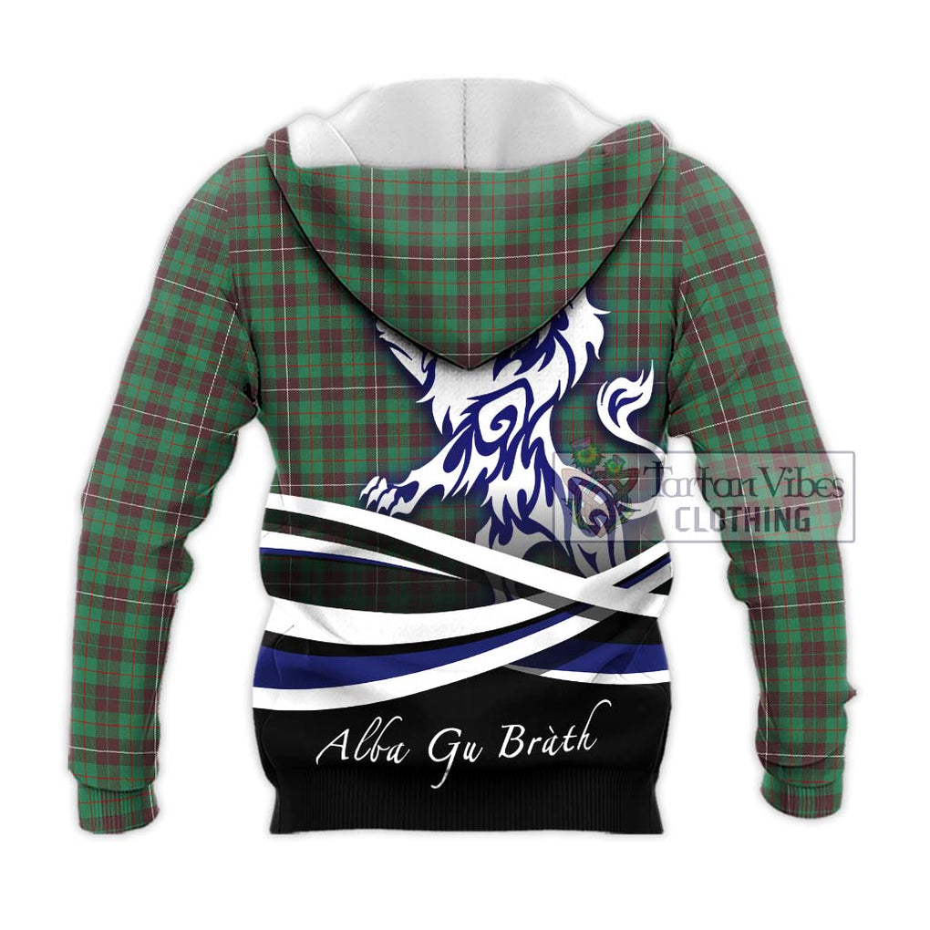 MacKinnon Hunting Ancient Tartan Knitted Hoodie with Alba Gu Brath Regal Lion Emblem - Tartanvibesclothing Shop