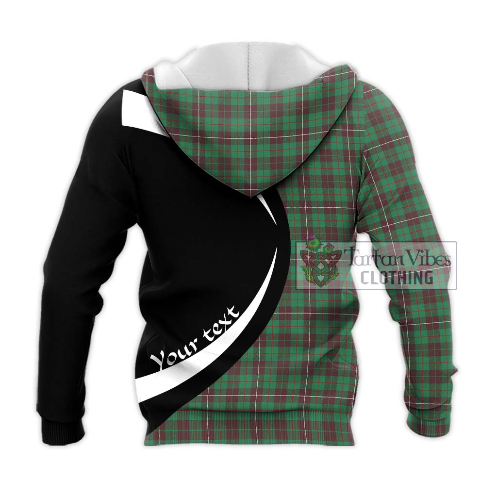 MacKinnon Hunting Ancient Tartan Knitted Hoodie with Family Crest Circle Style - Tartan Vibes Clothing