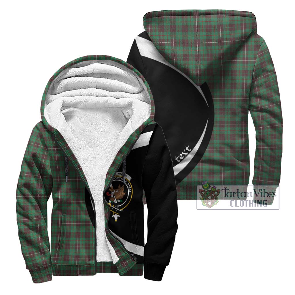 MacKinnon Hunting Ancient Tartan Sherpa Hoodie with Family Crest Circle Style Unisex - Tartan Vibes Clothing