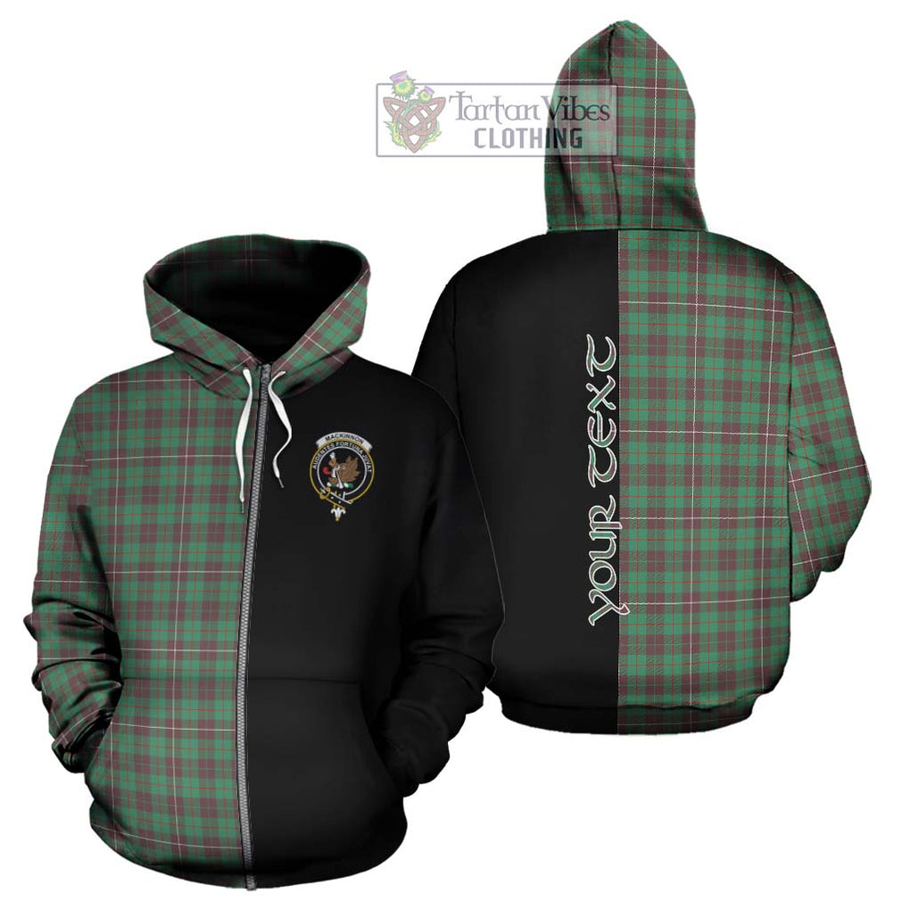 MacKinnon Hunting Ancient Tartan Hoodie with Family Crest and Half Of Me Style - Tartanvibesclothing Shop