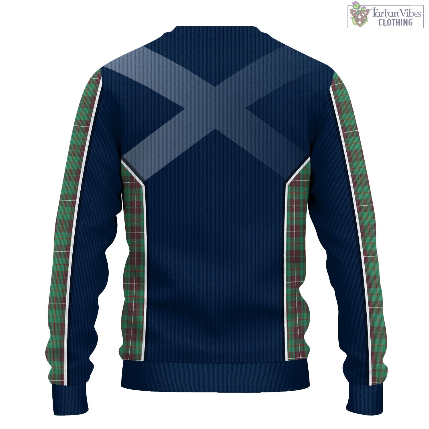 Tartan Vibes Clothing MacKinnon Hunting Ancient Tartan Knitted Sweatshirt with Family Crest and Scottish Thistle Vibes Sport Style