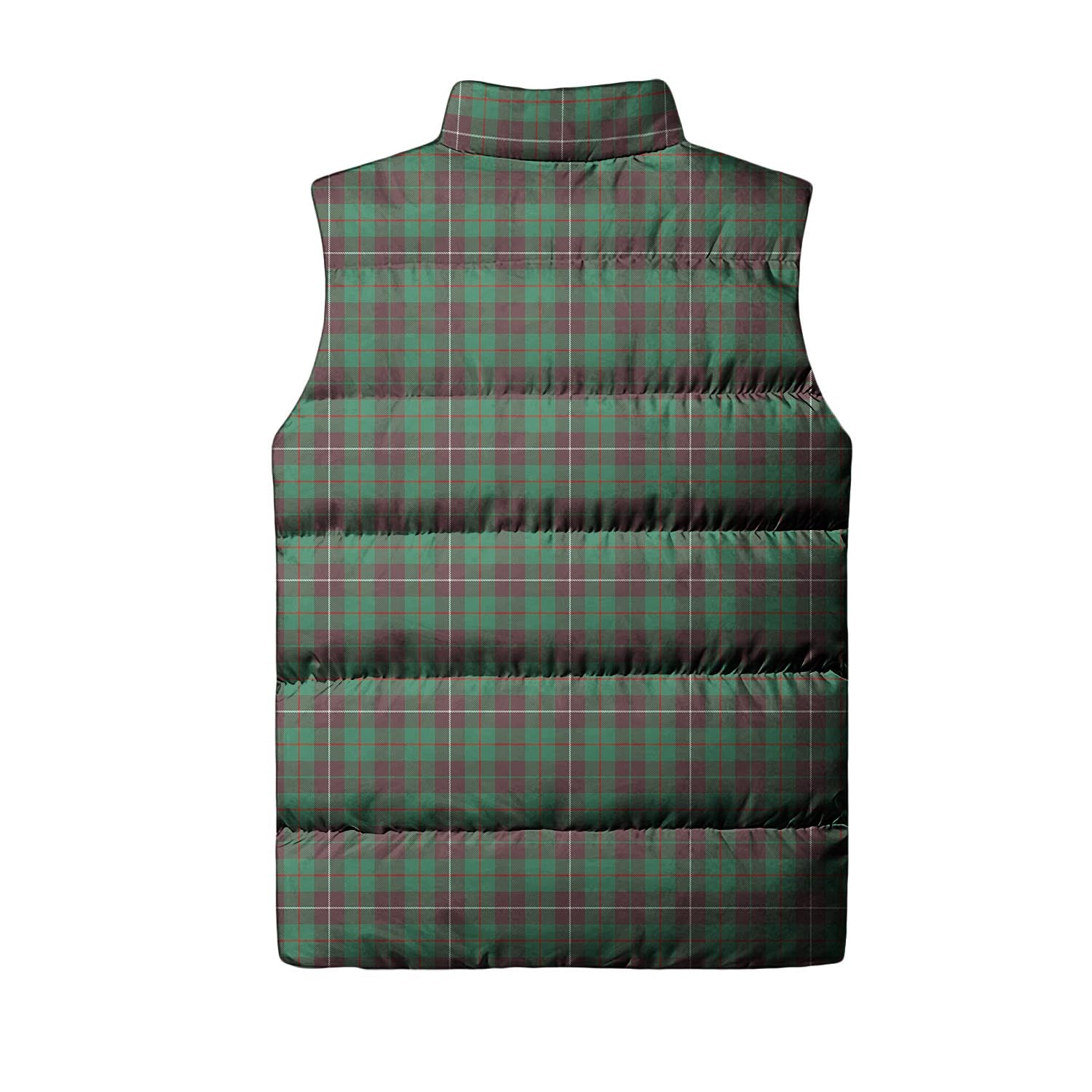 MacKinnon Hunting Ancient Tartan Sleeveless Puffer Jacket with Family Crest - Tartanvibesclothing