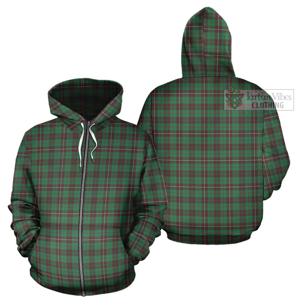 MacKinnon Hunting Ancient Tartan Cotton Hoodie Zip Hoodie - Tartan Vibes Clothing