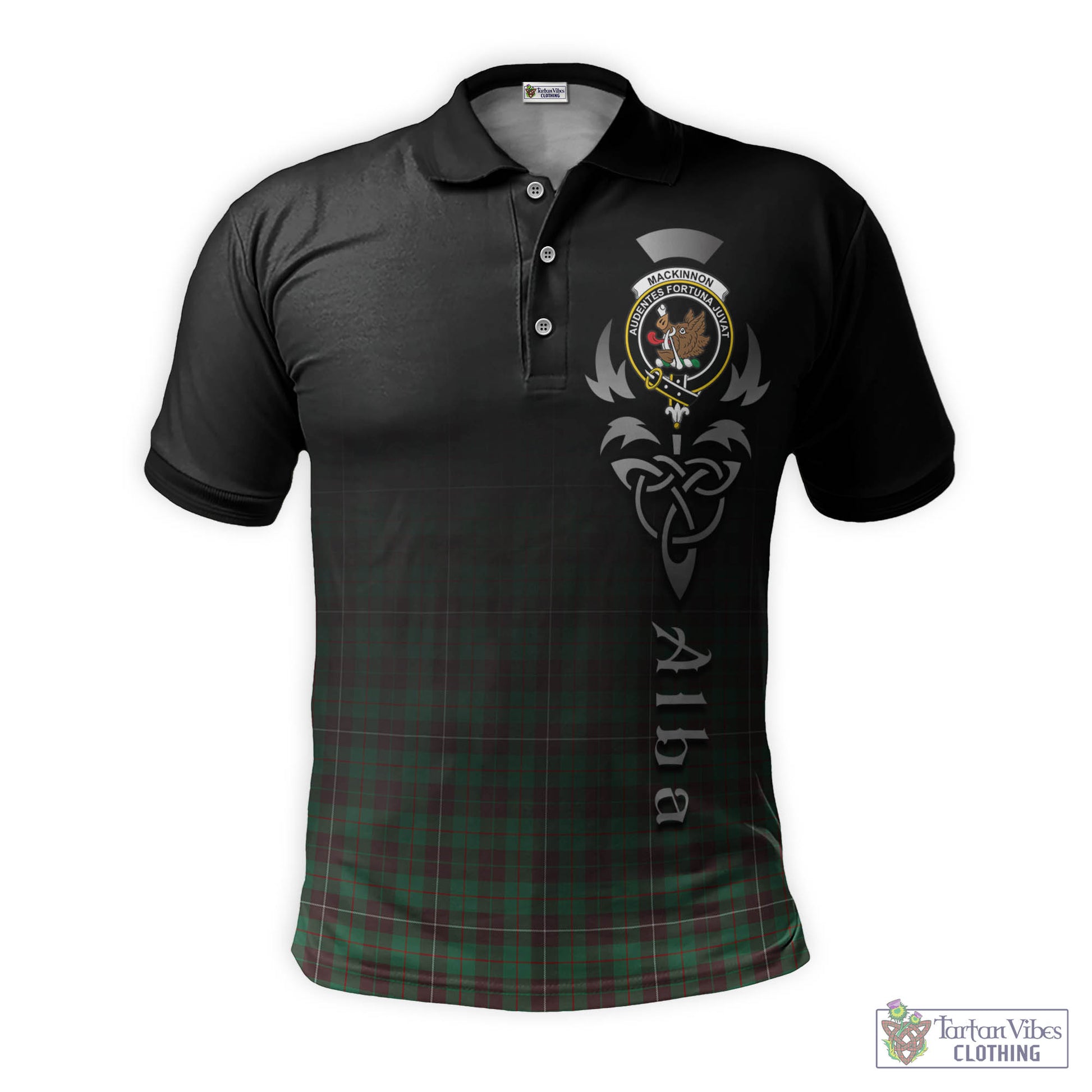 Tartan Vibes Clothing MacKinnon Hunting Ancient Tartan Polo Shirt Featuring Alba Gu Brath Family Crest Celtic Inspired