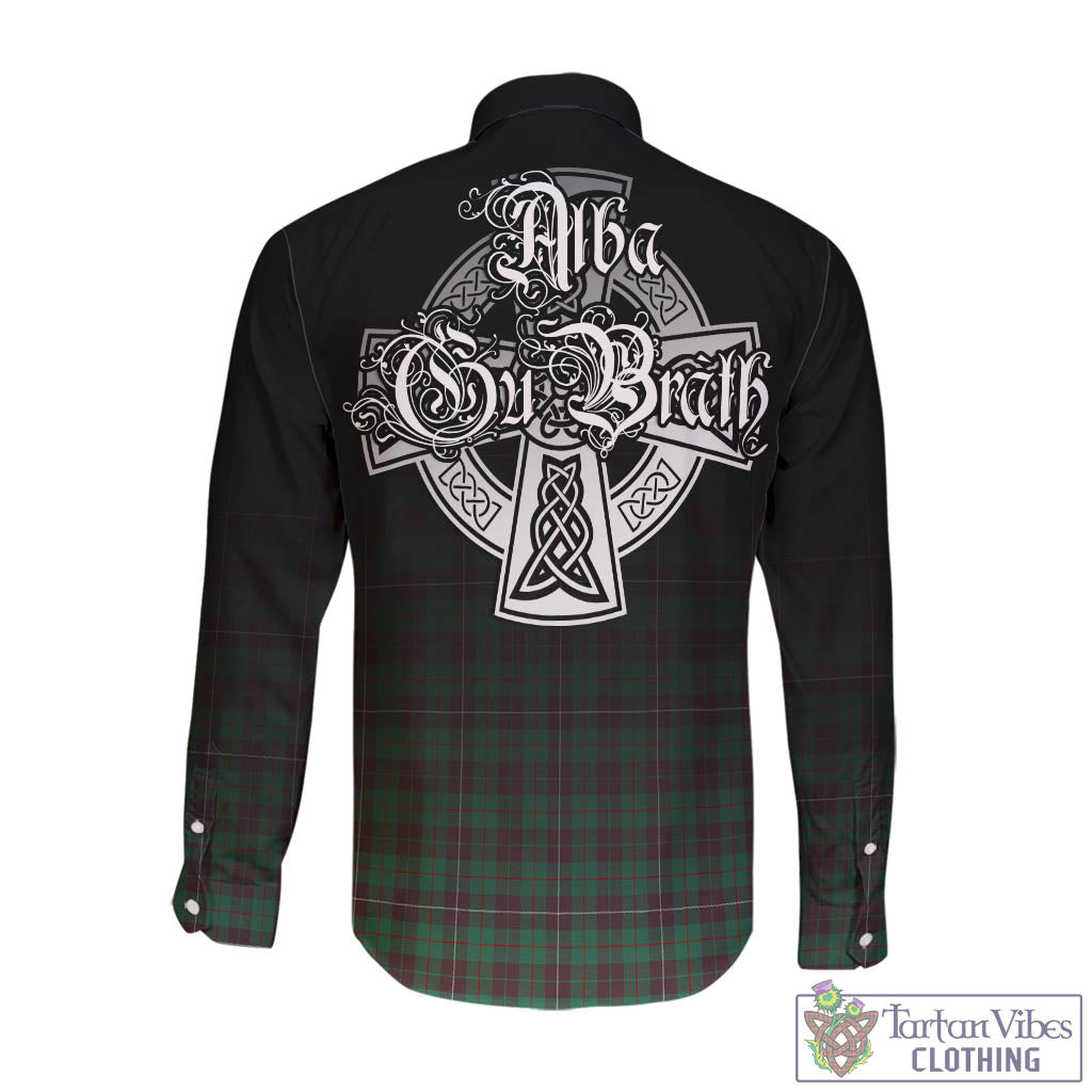 Tartan Vibes Clothing MacKinnon Hunting Ancient Tartan Long Sleeve Button Up Featuring Alba Gu Brath Family Crest Celtic Inspired