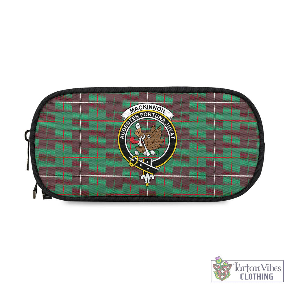 Tartan Vibes Clothing MacKinnon Hunting Ancient Tartan Pen and Pencil Case with Family Crest