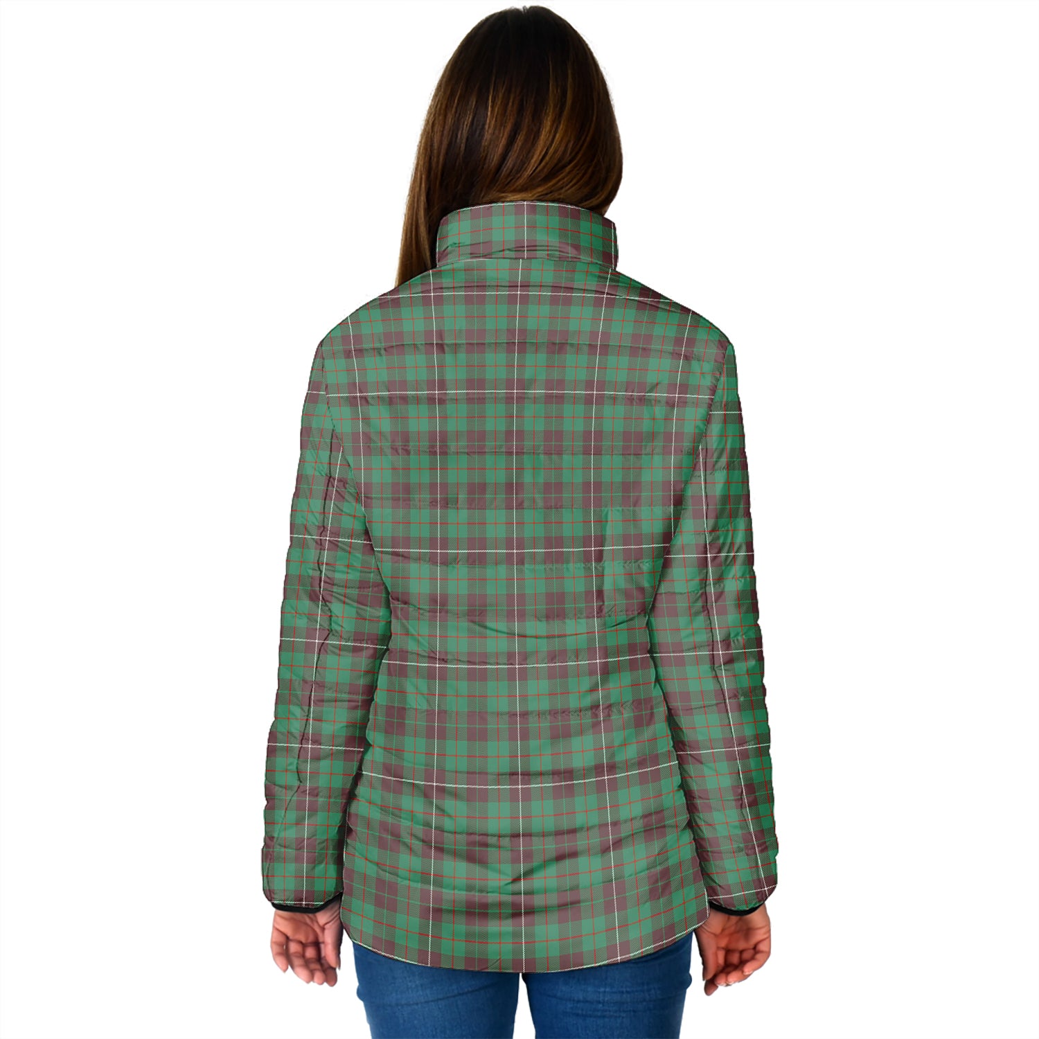 MacKinnon Hunting Ancient Tartan Padded Jacket with Family Crest - Tartan Vibes Clothing