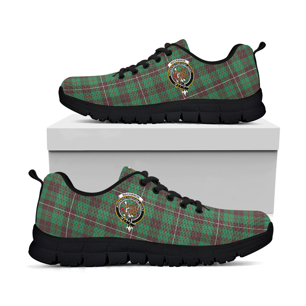 MacKinnon Hunting Ancient Tartan Sneakers with Family Crest - Tartan Vibes Clothing