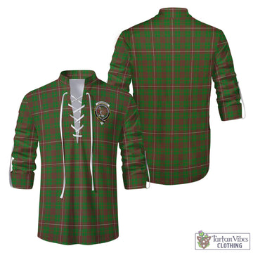 MacKinnon Hunting Modern Tartan Men's Scottish Traditional Jacobite Ghillie Kilt Shirt with Family Crest