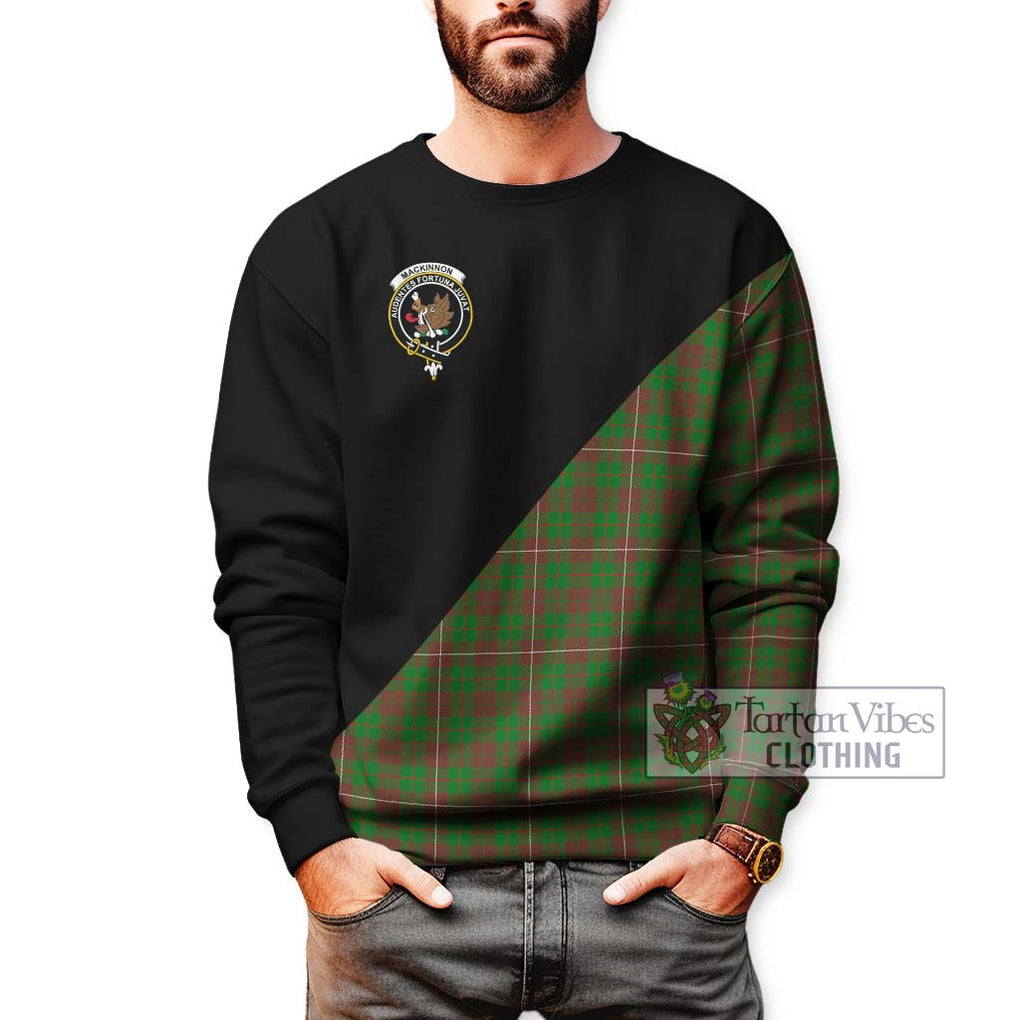 MacKinnon Hunting Modern Tartan Sweatshirt with Family Crest and Military Logo Style Unisex - Tartanvibesclothing Shop