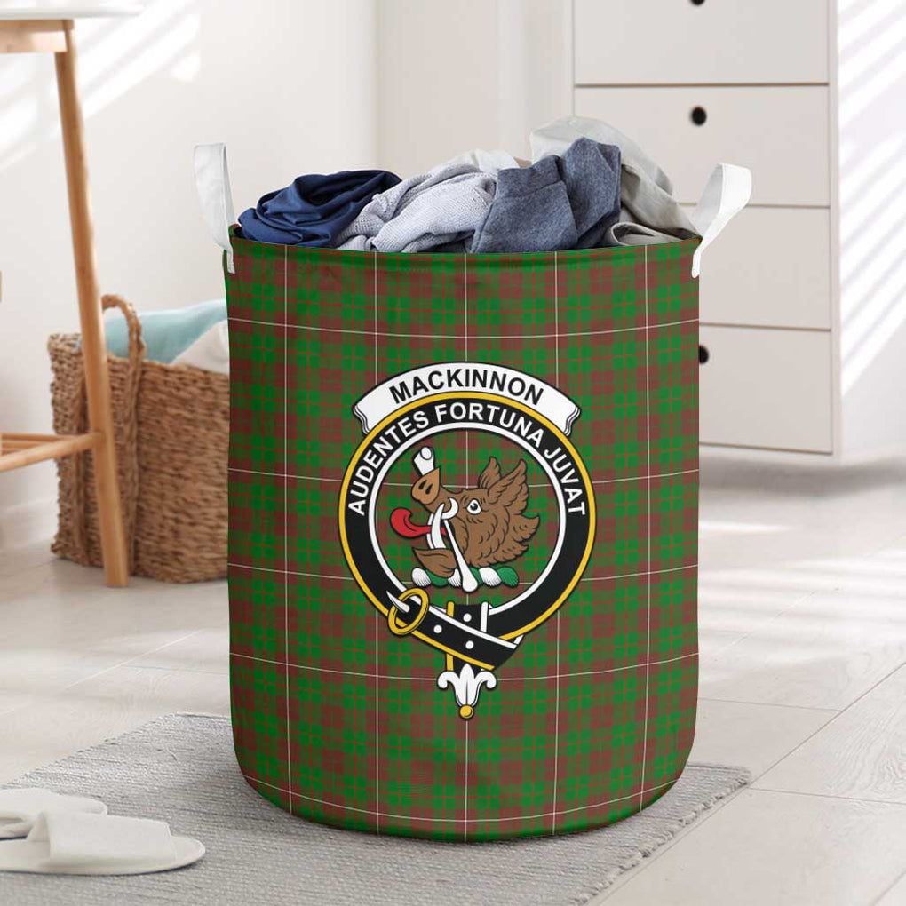 MacKinnon Hunting Modern Tartan Laundry Basket with Family Crest One Size - Tartanvibesclothing Shop