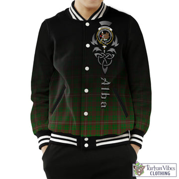 MacKinnon Hunting Modern Tartan Baseball Jacket Featuring Alba Gu Brath Family Crest Celtic Inspired