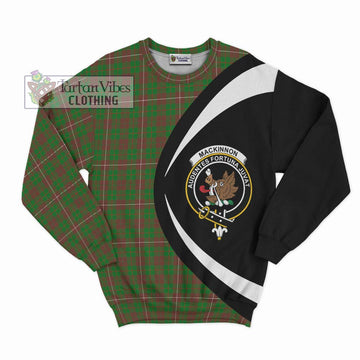 MacKinnon Hunting Modern Tartan Sweatshirt with Family Crest Circle Style